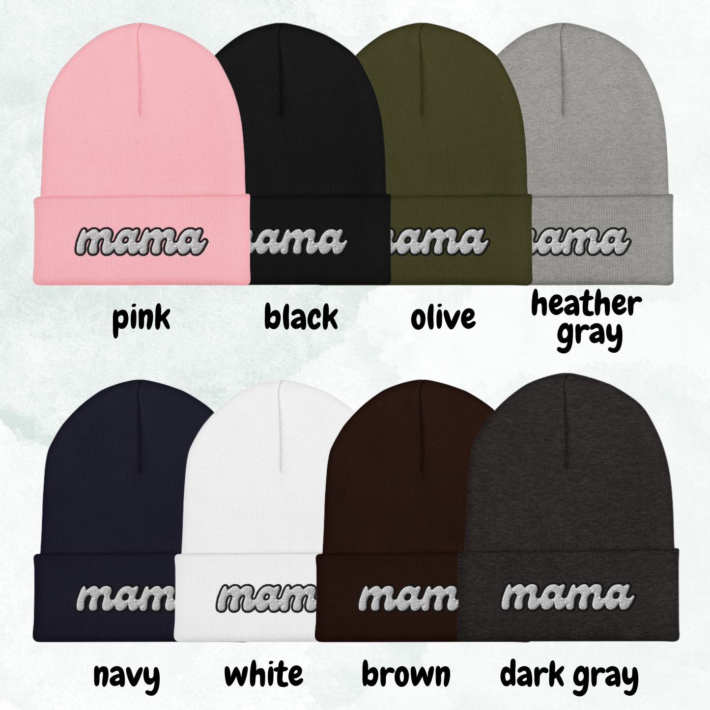 Cursive Mama Cuffed Beanie