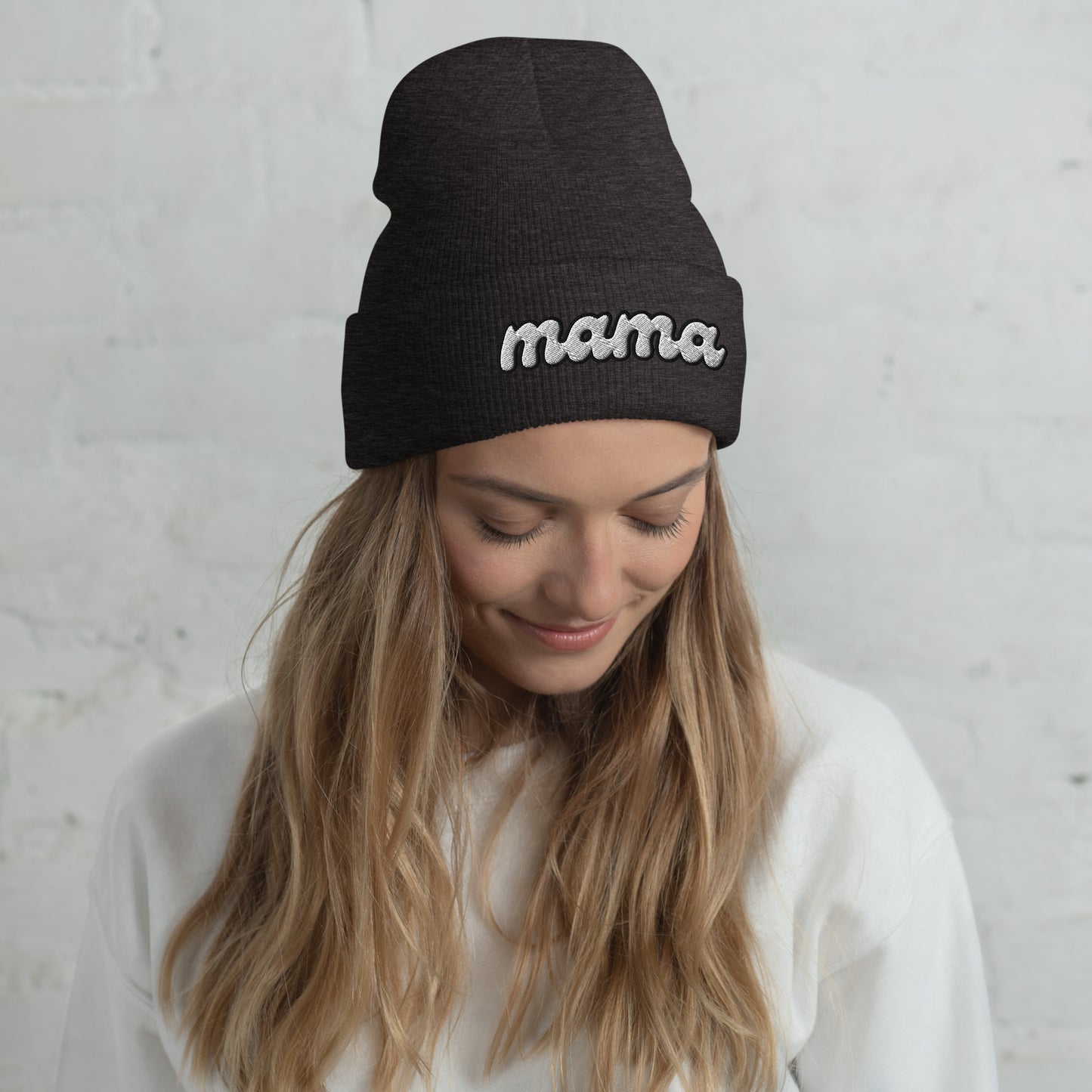 Cursive Mama Cuffed Beanie